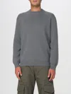 Golden Goose Grey Crewneck Sweater With Maxi Logo Lettering On The Rear In Gray