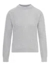 Golden Goose Textured Open-knit Crewneck Sweater In Gray