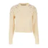 Golden Goose Sweater With Crystals In Neutral