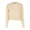 Golden Goose Sweater With Crystals In Neutral