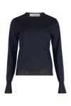 Golden Goose Black Merino Wool Sweater With Golden Applications For Women In Black