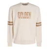 Golden Goose Ivory Cotton Sweatshirt With Contrasting Logo In Gray