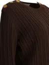 Golden Goose Wool Sweater With Button Detail In Brown