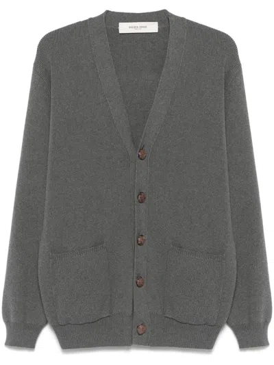 GOLDEN GOOSE GOLDEN GOOSE GREY COTTON BUTTON-UP CARDIGAN