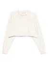 Golden Goose "journey W`s" Cropped Crew Neck Sweatshirt Overprinted Cotton Fleece Vintage Treatment