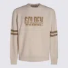 Golden Goose Journey Ms Crew Neck Sweatshirt Reverse Side Cotton Fleece With Print In Neutral