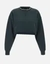 Golden Goose Organic Cotton Cropped Sweatshirt In Black