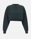 Golden Goose Organic Cotton Cropped Sweatshirt In Black