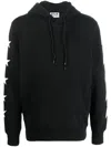 Golden Goose Cropped Black Hoodie With Star Graphics And Kangaroo Pocket In Black