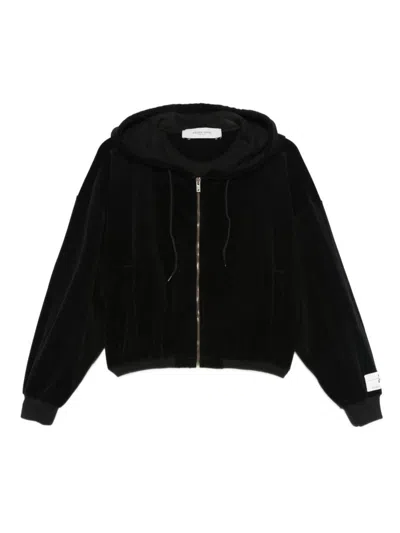 Golden Goose Cotton Cropped Hoodie In Black