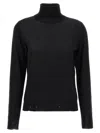 Golden Goose 'dilara' Sheer Turtleneck Knit Sweater In Black
