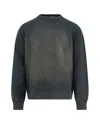 Golden Goose Journey Dyed Cotton Fleece Sweatshirt In Gray