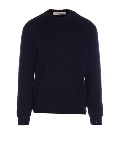 Golden Goose Deluxe Brand Crew Neck Sweater Color Dark Blue In Black