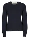 Golden Goose Fitted Wool Sweater With Star Embellishments In Blue
