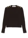 Golden Goose Wool Sweater With Button Detail In Brown