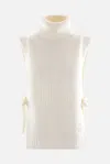 Golden Goose Journey Side-tie Turtleneck Sweater Vest In Heritage White