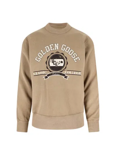Golden Goose Logo Sweatshirt In Brown