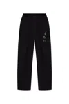 Golden Goose Men Black Jogger Pants With Logo Printed On The Side In Cotton Man In Black