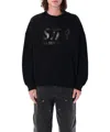Golden Goose Men Black Sweatshirt With Logo Printed On The Front In Cotton Man In Black