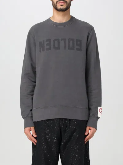 Golden Goose Cotton Sweatshirt With Logo Print In Gray