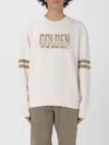 Golden Goose Ivory Cotton Sweatshirt With Contrasting Logo In Gray