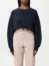 Golden Goose Golden Cropped Crewneck Sweatshirt In Black