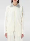 Golden Goose Denise Star Zip-front Crystal Collared Jacket In Ivory