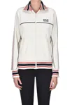 Golden Goose Track Sweatshirt With Contrasting Hem Edges In White