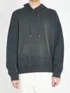 Golden Goose Deluxe Brand Bleached Effect Drawstring Hoodie In Gray