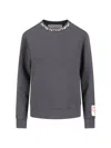 Golden Goose Athena Crystal Embellished Distressed Cotton Sweatshirt In Grey
