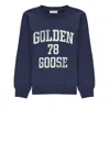 Golden Goose Sweatshirt With Logo In Blue