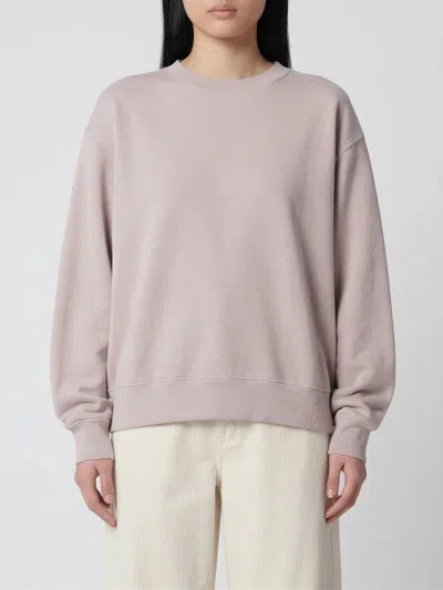 Golden Goose Pink Cotton Crewneck Sweatshirt In Black