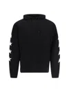 Golden Goose Cropped Black Hoodie With Star Graphics And Kangaroo Pocket In Black
