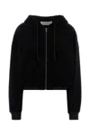Golden Goose Black Sweatshirt With Fixed Hood And Logo Patch On The Sleeve In Cotton Blend Woman In Black