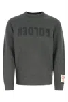 Golden Goose Golden M S Regular Sweatshirt Distressed Cotton Jersey With Logo Clothing In Gray