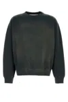 Golden Goose Crew Neck Sweatshirt With A Distressed Effect In Green