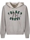 Golden Goose Grey Hoodie With Logo In Grey