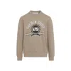 Golden Goose College Print Crewneck Cotton Sweatshirt In Neutral