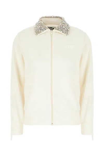 Golden Goose Sweatshirts In Papyrus Crystal
