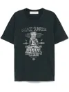 Golden Goose Grey T-shirt With Graphic Print On The Front And Details With Tears In Cotton Man In 90482washedblackheritagewhite