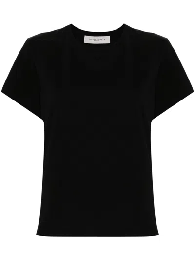 Golden Goose Logo Cotton T Shirt In Black