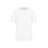 Golden Goose White Crewneck T-shirt With Rhinestone Embellishments On The Collar And Logo Detail On The Rear In C