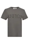 Golden Goose Deluxe Brand Army Green Cotton Doris T Shirt In Gray