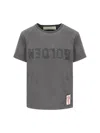 Golden Goose Doris Cotton T-shirt With Logo Detail In Gray