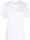 Golden Goose Deluxe Brand White T-shirt With Mezze Sleeves And Sparkling Star In White