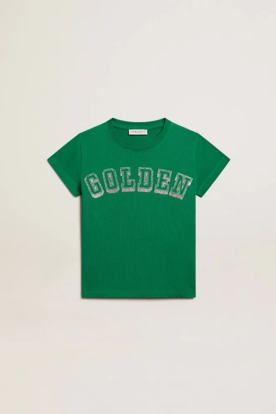 Golden Goose Kids' T-shirt Con Logo In Green
