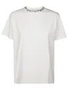 Golden Goose White Crewneck T-shirt With Rhinestone Embellishments On The Collar And Logo Detail On The Rear In White