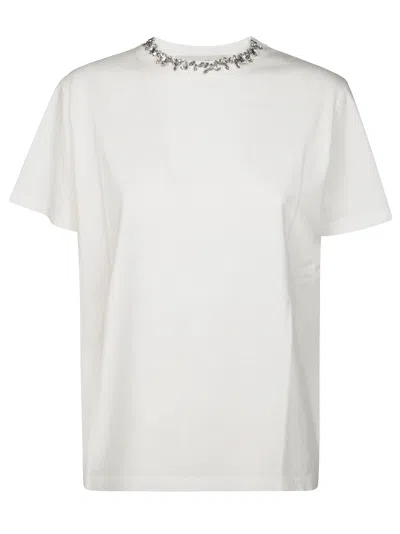 GOLDEN GOOSE GOLDEN GOOSE T-SHIRT DISTRESSED COTTON JERSEY WITH EMBROIDERY