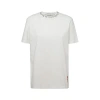 Golden Goose White Crewneck T-shirt With Rhinestone Embellishments On The Collar And Logo Detail On The Rear