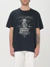 Golden Goose Grey T-shirt With Graphic Print On The Front And Details With Tears In Cotton Man In Black